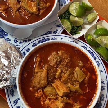 Tacos Huicho - Menudo + Buttered Bread on the side - Mexican Near Me - Phoenix, Arizona