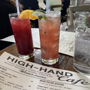 High Hand Cafe - Berry Bliss (left) Pomegranate Mojito (right) - New American Near Me - Loomis, California