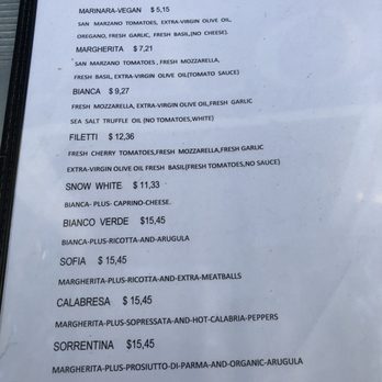 Acqua e Farina by Ciro Esposito - Glimpse at the menu - Pizza Near Me - Miami, Florida