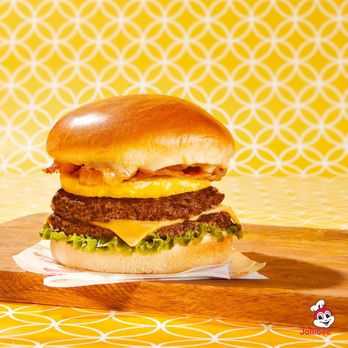 Jollibee - a cheeseburger with bacon and lettuce - Chicken Shop Near Me - Winnipeg, Manitoba