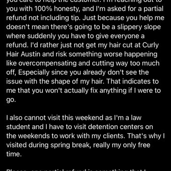 Curly Hair Austin Salon - Part 2. In his Google reply, Ethan claims that I "threatened" and "bullied" him. Where are the threats?? - Hair Salons Near Me - Austin, Texas Curly Hair Austin Salon - Part 2. In his Google reply, Ethan claims that I "threatened" and "bullied" him. Where are the threats?? - Hair Salons Near Me - Austin, Texas