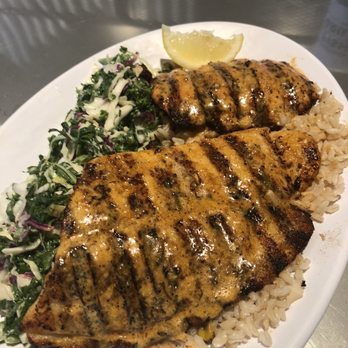California Fish Grill - Salmon & Swai Combo...it's really good. This is the Cajun style - Seafood Near Me - San Diego, California