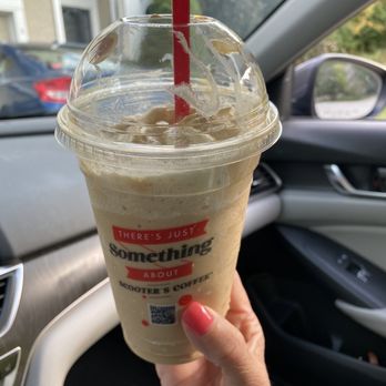 Scooter's Coffee - Caramelicious blender with an extra shot of espresso! (It was pretty before I started drinking it) - Coffee & Tea Near Me - Lee's Summit, Missouri Scooter's Coffee - Caramelicious blender with an extra shot of espresso! (It was pretty before I started drinking it) - Coffee & Tea Near Me - Lee's Summit, Missouri