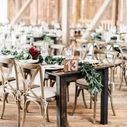 Après Event Decor and Tent Rental - Apres Vineyard Crossback Chairs, we also have farm tables
