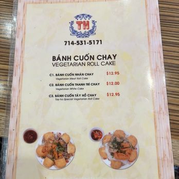 Banh Cuon Tay Ho - Menu 10/2024 - Vietnamese Near Me - Westminster, California