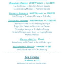 Meraki Therapeutic Massage - List of Services | Meraki Therapeutic Massage