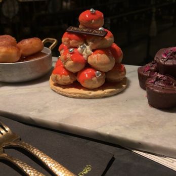 Vanderpump A Paris - Dessert Trio ~ beignets were on point. Chocolate with the rose and raspberry compote ... good flavor.. quality chocolate. - French Near Me - Las Vegas, Nevada Vanderpump A Paris - Dessert Trio ~ beignets were on point. Chocolate with the rose and raspberry compote ... good flavor.. quality chocolate. - French Near Me - Las Vegas, Nevada