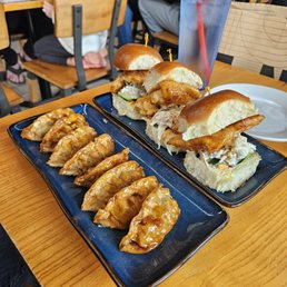 Potstickers and chicken sliders Potstickers and chicken sliders