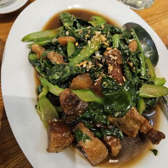 Ayada Thai - Sauteed Veggie with Crispy Pork - Thai Near Me - Elmhurst, New York