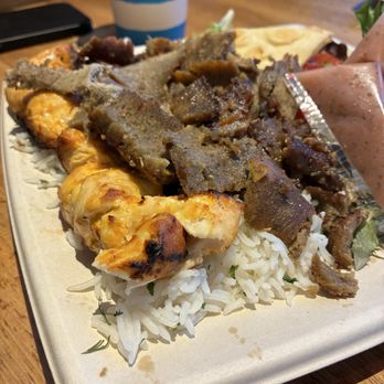 Luna Grill Rancho Cucamonga - Chicken Kabob Plate, extra gyro - Mediterranean Near Me - Rancho Cucamonga, California Luna Grill Rancho Cucamonga - Chicken Kabob Plate, extra gyro - Mediterranean Near Me - Rancho Cucamonga, California