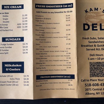Kam’s Deli - the menu and prices - Delis Near Me - Albany, New York Kam’s Deli - the menu and prices - Delis Near Me - Albany, New York