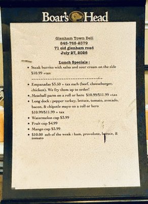 Menu photo 5 Glenham Town Deli Fishkill, NY Menu photo 5 Glenham Town Deli Fishkill, NY