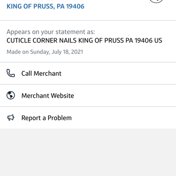 Cuticle Corner - The owner responded and said she did not service me. I am attaching the bank statement that shows I WAS a customer AND PAID WITH A DAM TIP!! - Nail Salons Near Me - King of Prussia, Pennsylvania Cuticle Corner - The owner responded and said she did not service me. I am attaching the bank statement that shows I WAS a customer AND PAID WITH A DAM TIP!! - Nail Salons Near Me - King of Prussia, Pennsylvania