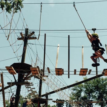 Wild Blue Ropes Adventure Park - Two 8 year old girls on the beginner level. - Parks Near Me - Charleston, South Carolina