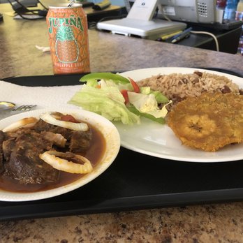 Kreyol Cuisine - Stewed Turkey with salad, plantains, rice and beans - Caribbean Near Me - Lake Worth, Florida