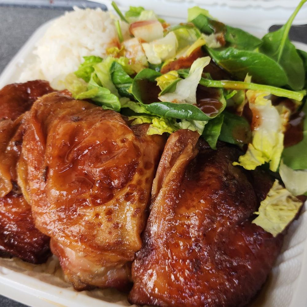 Scoopers Kitchen - Shoyu Chicken Plate w/Toss and French Dressing - American Near Me - Waipahu, Hawaii Scoopers Kitchen - Shoyu Chicken Plate w/Toss and French Dressing - American Near Me - Waipahu, Hawaii