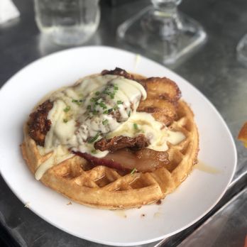Mom's Kitchen & Bar - Chicken & Bacon Waffle - Bars Near Me - Astoria, New York