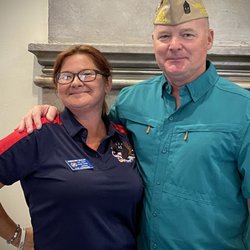 V F W Post 10254 - Post Commander, Morgan McHose and Auxiliary President, GerriAnn Khalaf