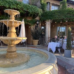 Restaurant street and fountain view