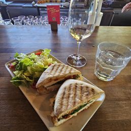 Chicken and Mozzarella Panini on Ciabatta with New Zealand Sauvignon Blanc
