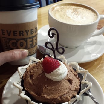 Everybody's Coffee - Sunday special chocolate mousse, caramel latte, and a latte to go for a friend. - Coffee & Tea Near Me - Chicago, Illinois
