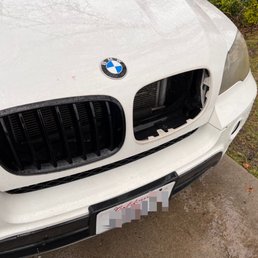 someone stole left grille and scratched the car someone stole left grille and scratched the car