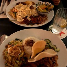 Indonesian Plate and Satay Ayam (Chicken skewers)