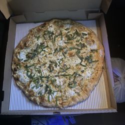 Wood Fired Pizza Company - Large Bianco Pizza 16" pie with Chix & Basil