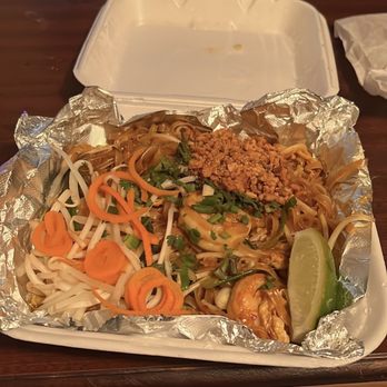 Coconut Cafe - Shrimp Pad Thai (spicy level 7) - Laotian Near Me - Merced, California Coconut Cafe - Shrimp Pad Thai (spicy level 7) - Laotian Near Me - Merced, California