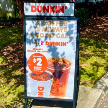 Dunkin' -  a sign for dunkin'donuts - Donuts Near Me - Eustis, Florida