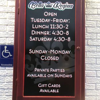 Bella Regina - Hours of operation - Italian Near Me - Utica, New York