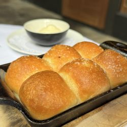 Artisanal Restaurant - Salted Dinner rolls served hot