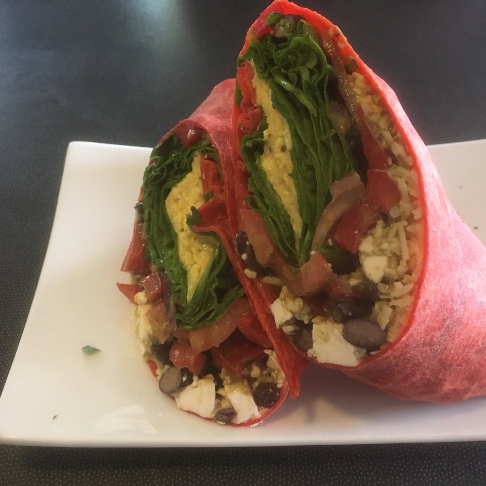 Black Salt Cafe - a burrito cut in half on a plate - Cafes Near Me - Crawford Bay, British Columbia