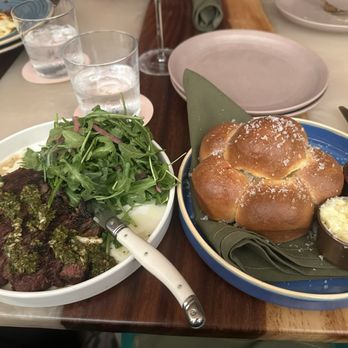 Coco Maya - House bread and skirt steak - Caribbean Near Me - San Diego, California Coco Maya - House bread and skirt steak - Caribbean Near Me - San Diego, California