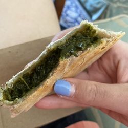 J & J Caribbean Restaurant - Spinach patty, amazing flavor and the patties are always flaky and delicious!