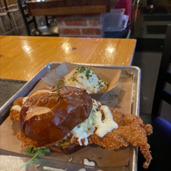 Fire Ant Brewing - Schnitzel sandwich! - Bars Near Me - Tomball, Texas