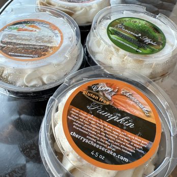 Cherry's Cheesecakes & Delights - Carrot cake, caramel apple, gluten free pumpkin and gluten free caramel apple individual cheesecakes. - Bakeries Near Me - Lafayette, Colorado