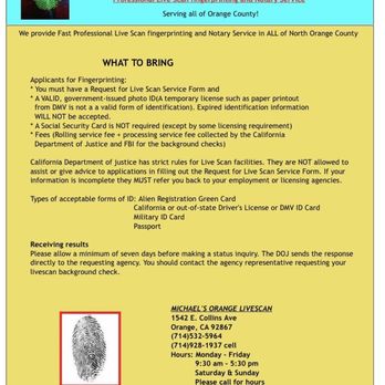Michael's Livescan - Notaries Near Me - Orange, California Michael's Livescan - Notaries Near Me - Orange, California