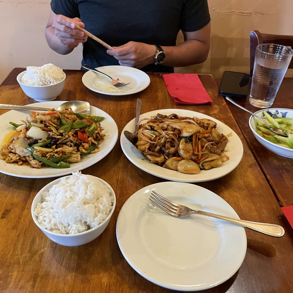 Shanghai Lounge - Garlic cucumber appetizer, stir friend rice rolls, and cumin chicken - Asian Fusion Near Me - Washington, DC, District of Columbia Shanghai Lounge - Garlic cucumber appetizer, stir friend rice rolls, and cumin chicken - Asian Fusion Near Me - Washington, DC, District of Columbia