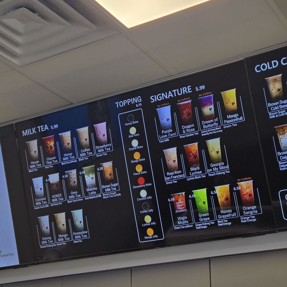 Kokee Tea - Menu 3.2026 - Bubble Tea Near Me - Manassas Park, Virginia