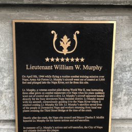 Memorial plaque along the river walk.