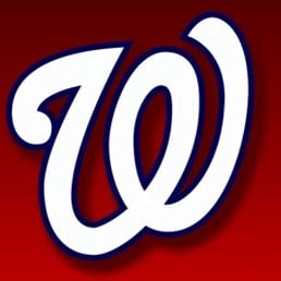 the washington nationals logo on a red background