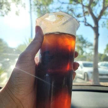 Presotea Irvine - Iced roasted hojicha tea with zero sugar and no toppings. This is an incredible, delicious tea. - Bubble Tea Near Me - Irvine, California