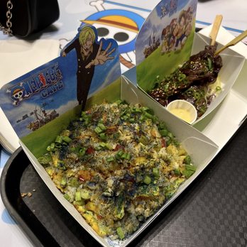 One Piece Cafe - * Banban's Pepper and Egg Fried Rice (it turns blue) * Beef Skewers - Themed Cafes Near Me - Las Vegas, Nevada One Piece Cafe - * Banban's Pepper and Egg Fried Rice (it turns blue) * Beef Skewers - Themed Cafes Near Me - Las Vegas, Nevada