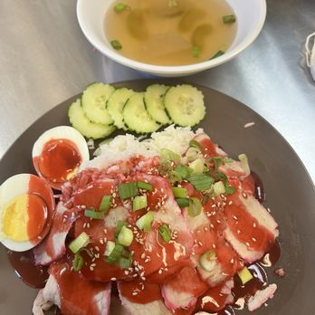 Line Thai Cafe - Rice BBQ red pork - Thai Near Me - Alpine, Texas Line Thai Cafe - Rice BBQ red pork - Thai Near Me - Alpine, Texas