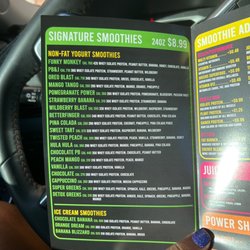 Discount Nutrition Superstore - Menu smoothies