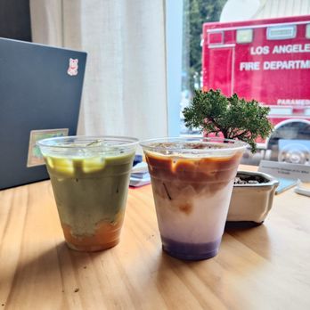 Bonsai Coffee Bar - mango matcha and dirty taro latte - Coffee & Tea Near Me - Los Angeles, California