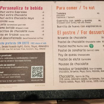 Ah Cacao - Menu - Coffee & Tea Near Me - Playa del Carmen, ROO