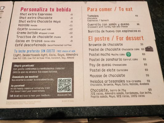 Menu photo 4 Ah Cacao Playa del Carmen, ROO