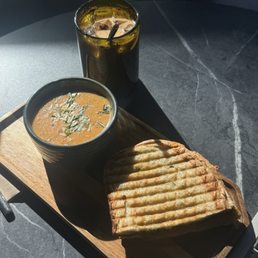 Half Tomato Basil Soup & Pesto Grilled Cheese Half Tomato Basil Soup & Pesto Grilled Cheese